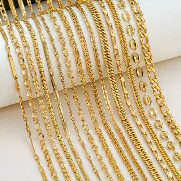 Simple Minimalist U Shape Snake Bone Chain Stainless Steel And Titanium Steel Plated Chain Necklace For Unisex