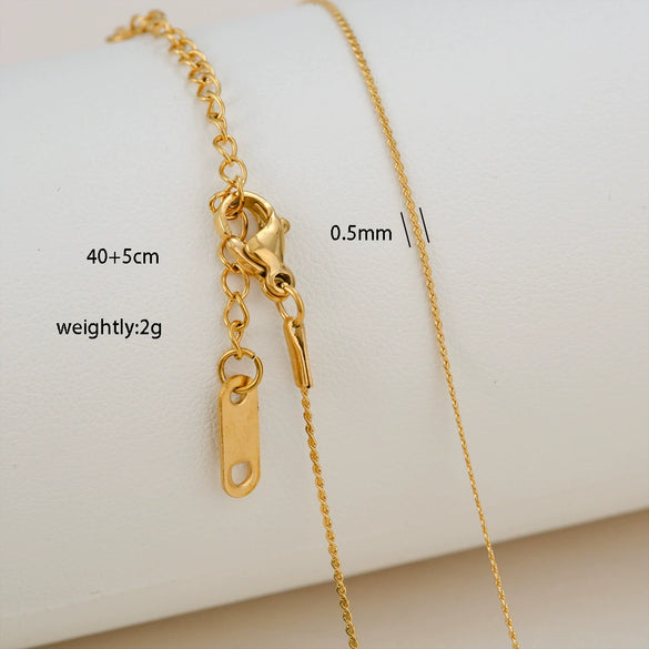 Simple Minimalist U Shape Snake Bone Chain Stainless Steel And Titanium Steel Plated Chain Necklace For Unisex