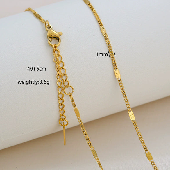 Simple Minimalist U Shape Snake Bone Chain Stainless Steel And Titanium Steel Plated Chain Necklace For Unisex