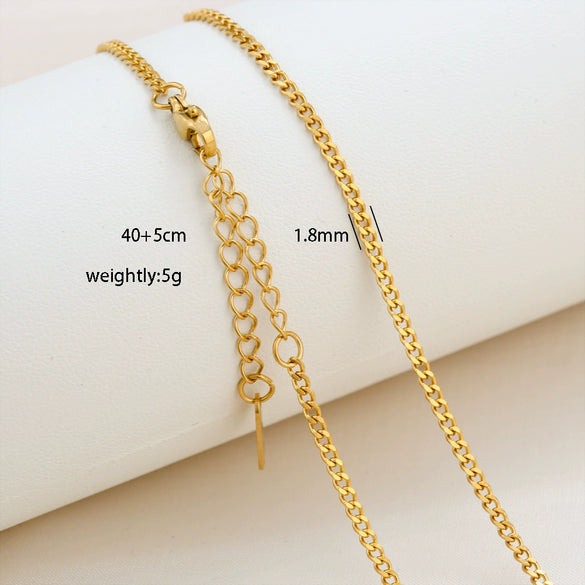 Simple Minimalist U Shape Snake Bone Chain Stainless Steel And Titanium Steel Plated Chain Necklace For Unisex