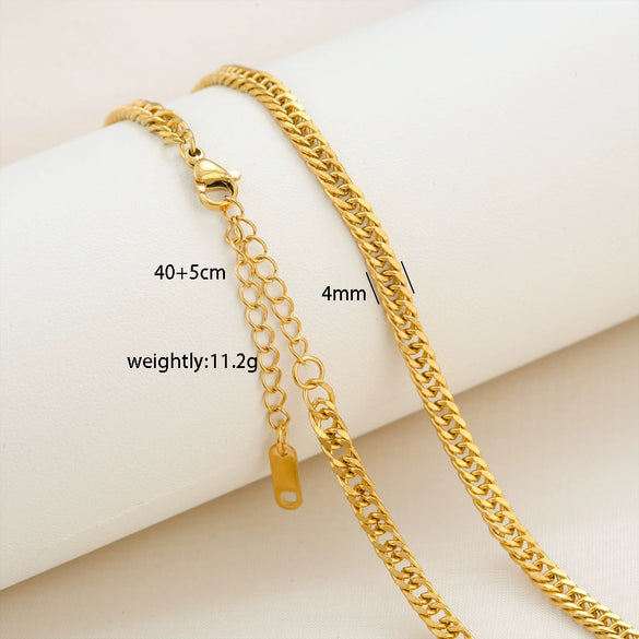 Simple Minimalist U Shape Snake Bone Chain Stainless Steel And Titanium Steel Plated Chain Necklace For Unisex