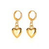 Simple Mirror Three-Dimensional Love Earrings Punk Style Metal Heart-Shaped Earrings