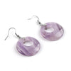 Simple Natural Stone Agate Crystal Round Earrings With Copper Accessories Peace Buckle Style Jewelry