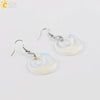 Simple Natural Stone Agate Crystal Round Earrings With Copper Accessories Peace Buckle Style Jewelry
