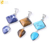 Simple Natural Stone Geometric Teardrop Double Layer Pendant With Electroplated Alloy Setting Unisex Jewelry