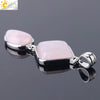 Simple Natural Stone Geometric Teardrop Double Layer Pendant With Electroplated Alloy Setting Unisex Jewelry