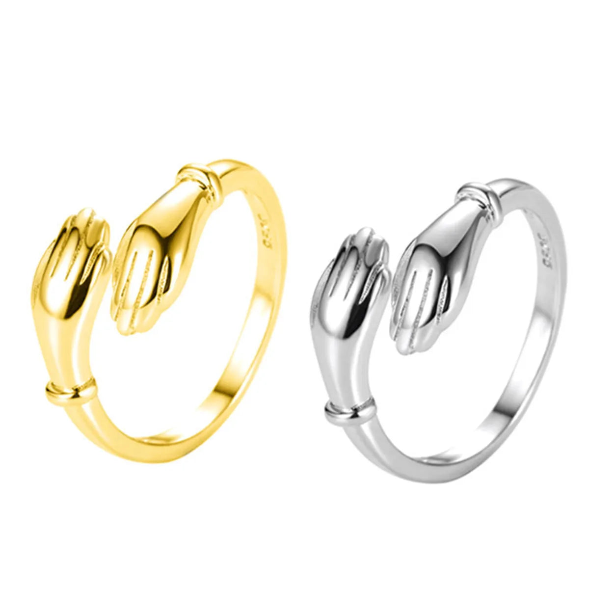 Simple New Hands Hug Couple Open Ring Wholesale