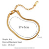 Simple Niche All Match Stainless Steel And Titanium Steel Necklace And Snake Chain Bracelet For Women With Six Cut Design And Electroplating