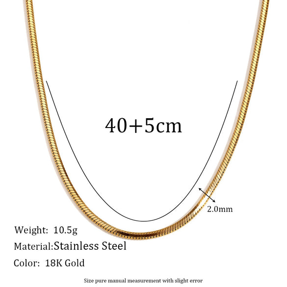 Simple Niche All Match Stainless Steel And Titanium Steel Necklace And Snake Chain Bracelet For Women With Six Cut Design And Electroplating