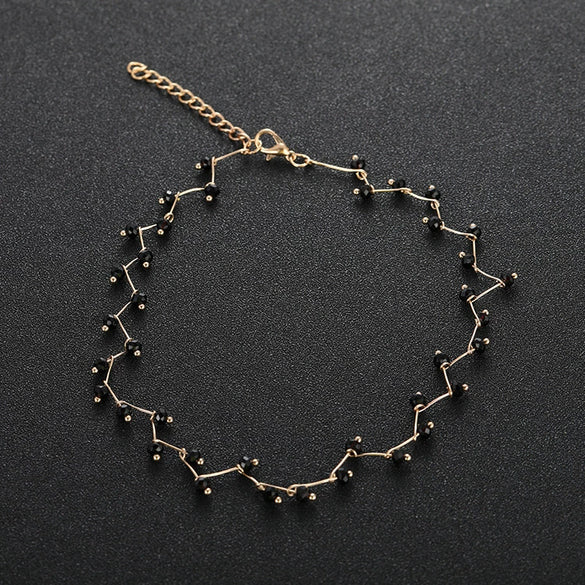 Simple Niche Black Crystal Short Clavicle Chain Female  Wholesale Socialite White Collar Accessories Necklace