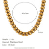 Simple Niche Design Creative Women's Stainless Steel And Titanium Steel Geometric Fashion Elastic Peas Bracelet And Necklace With 18K Gold Plated Electroplating Treatment