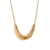 Simple Niche Design Stainless Steel 18K Gold Plated Arc Vshape Pendant Snake Bone Chain Necklace For Women With Geometric Styling And Electroplating Treatment