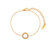 Simple Niche Light Luxury Stainless Steel Twist Circle Halfinlaid Women's Bracelet Jewelry With Geometric Design And Electroplating Treatment