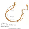 Simple Niche Light Luxury Women's Stainless Steel Doublelayer Stitching Bracelet With Golden Snake Chain And Blade Chain Geometric Style Electroplated