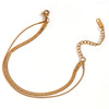 Simple Niche Light Luxury Women's Stainless Steel Doublelayer Stitching Bracelet With Golden Snake Chain And Blade Chain Geometric Style Electroplated