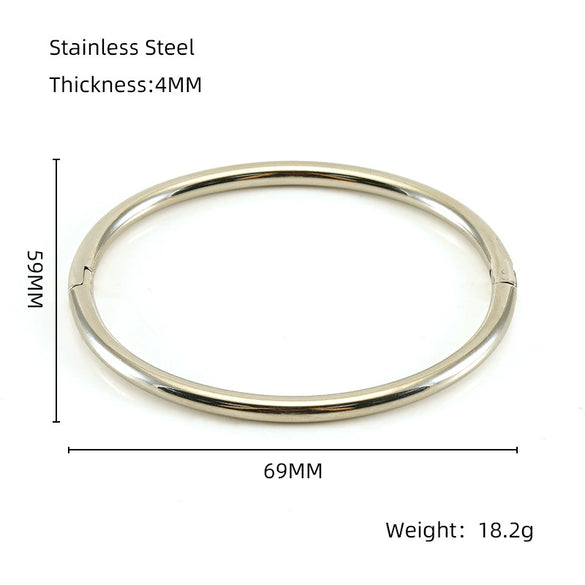 Simple Niche Oval 316L Stainless Steel And 18K Titanium Steel Electroplated Bracelet