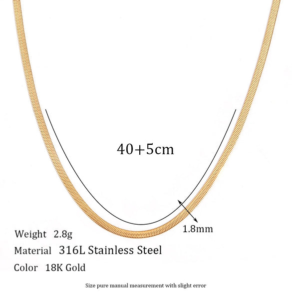 Simple Niche Personality Explosions Women's Stainless Steel 18K Gold Plated Blade Chain Necklace With Geometric Styling