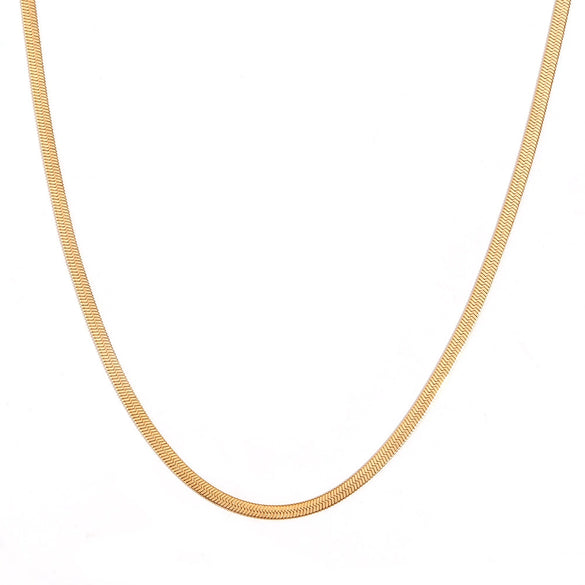 Simple Niche Personality Explosions Women's Stainless Steel 18K Gold Plated Blade Chain Necklace With Geometric Styling