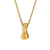 Simple Niche Personality Hip Hop Explosions Stainless Steel 18K Gold Plated Bubble Letter Necklace For Women