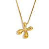 Simple Niche Personality Hip Hop Explosions Stainless Steel 18K Gold Plated Bubble Letter Necklace For Women