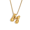Simple Niche Personality Hip Hop Explosions Stainless Steel 18K Gold Plated Bubble Letter Necklace For Women