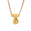 Simple Niche Personality Hip Hop Explosions Stainless Steel 18K Gold Plated Bubble Letter Necklace For Women
