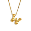 Simple Niche Personality Hip Hop Explosions Stainless Steel 18K Gold Plated Bubble Letter Necklace For Women