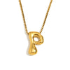 Simple Niche Personality Hip Hop Explosions Stainless Steel 18K Gold Plated Bubble Letter Necklace For Women