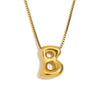 Simple Niche Personality Hip Hop Explosions Stainless Steel 18K Gold Plated Bubble Letter Necklace For Women