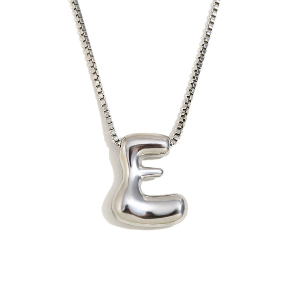 Simple Niche Personality Hip Hop Explosions Stainless Steel 18K Gold Plated Bubble Letter Necklace For Women