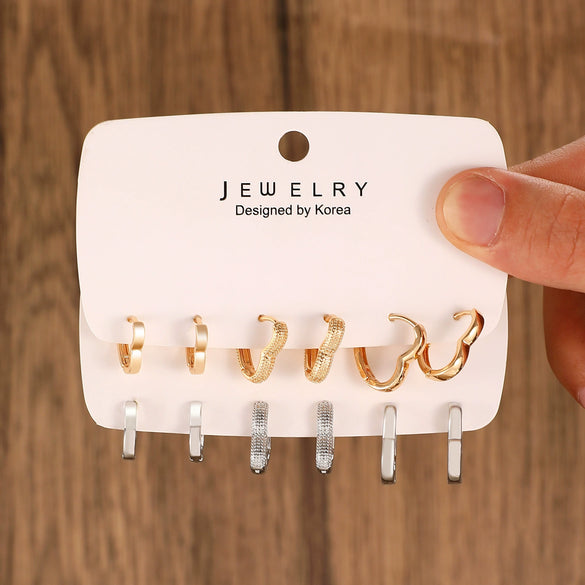 Simple Niche Personality Women's Retro Geometric Copper Earrings With Electroplating