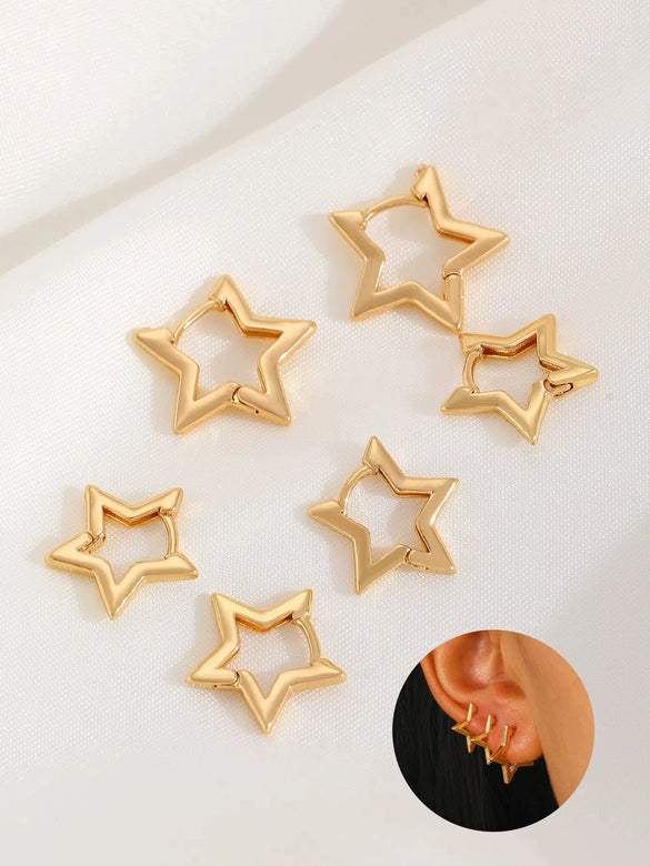 Simple Niche Personality Women's Retro Geometric Copper Earrings With Electroplating