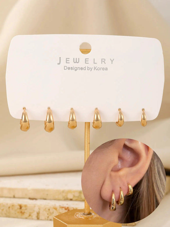 Simple Niche Personality Women's Retro Geometric Copper Earrings With Electroplating