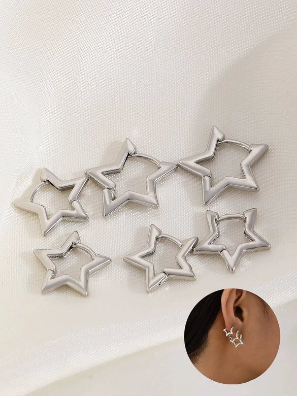 Simple Niche Personality Women's Retro Geometric Copper Earrings With Electroplating