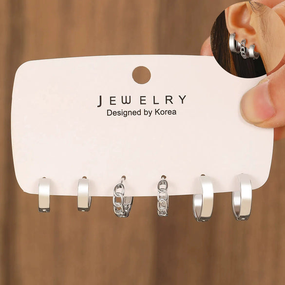 Simple Niche Personality Women's Retro Geometric Copper Earrings With Electroplating