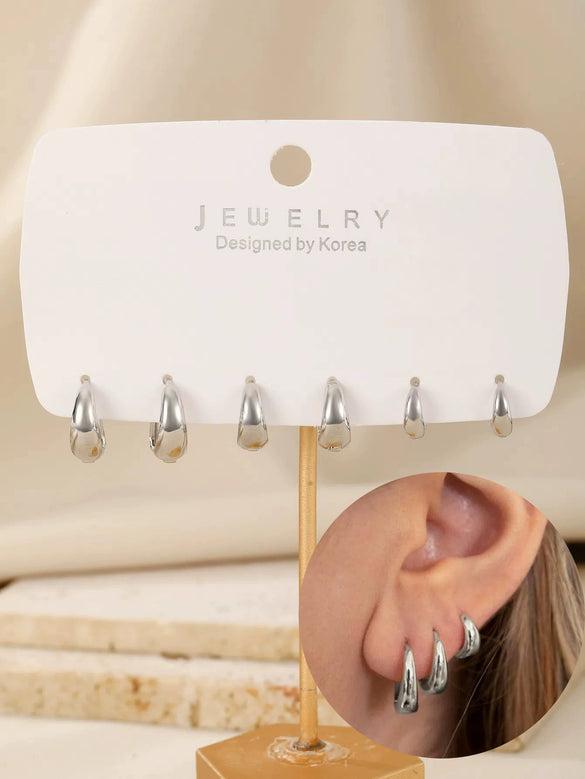 Simple Niche Personality Women's Retro Geometric Copper Earrings With Electroplating