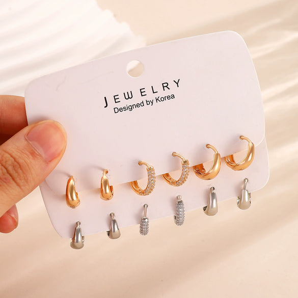 Simple Niche Personality Women's Retro Geometric Copper Earrings With Electroplating