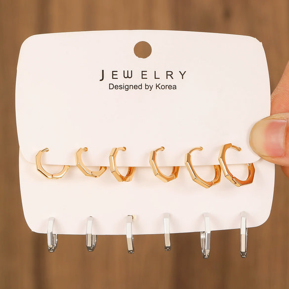 Simple Niche Personality Women's Retro Geometric Copper Earrings With Electroplating