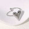 Simple Nonfading Loveshaped Open Ring French Retro Style Highgrade Goldplated Stainless Steel
