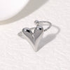 Simple Nonfading Loveshaped Open Ring French Retro Style Highgrade Goldplated Stainless Steel