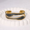 Simple Oil Dropping Irregular Goldplated Stainless Steel Geometric Open Bracelet For Women