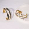 Simple Oil Dropping Irregular Goldplated Stainless Steel Geometric Open Bracelet For Women