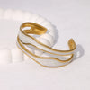 Simple Oil Dropping Irregular Goldplated Stainless Steel Geometric Open Bracelet For Women