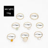 Simple Opal Champagne Color Alloy Diamond Ring Set Of 8