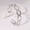 Simple Open Chain Bracelet In Stainless Steel With Geometric Style And Gold Plated Electroplating