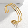 Simple Open Geometric Line Titanium Steel Bracelet For Women With Electroplating Treatment