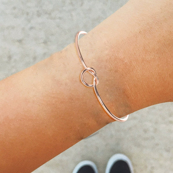 Simple Open Knot Love Bracelet For Women Alloy Electroplated Minimalist Bangle All Match Fashion Jewelry
