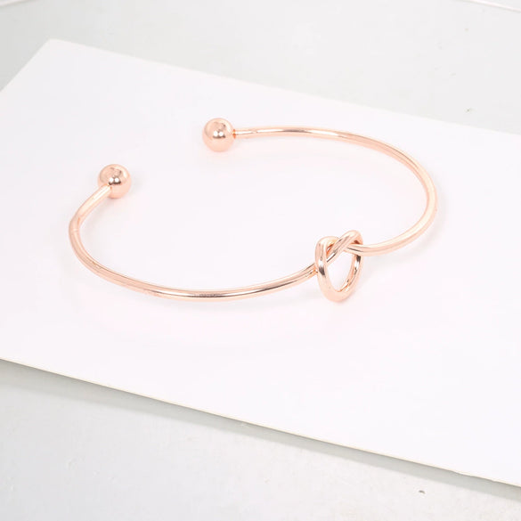 Simple Open Knot Love Bracelet For Women Alloy Electroplated Minimalist Bangle All Match Fashion Jewelry