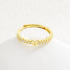 Simple Opening Adjustable Brass Plated Letter Ring Copper Inlaid With Zircon Letter Shaped
