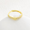 Simple Opening Adjustable Brass Plated Letter Ring Copper Inlaid With Zircon Letter Shaped